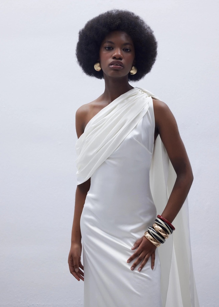 Thalia Dress (White) — a closer view