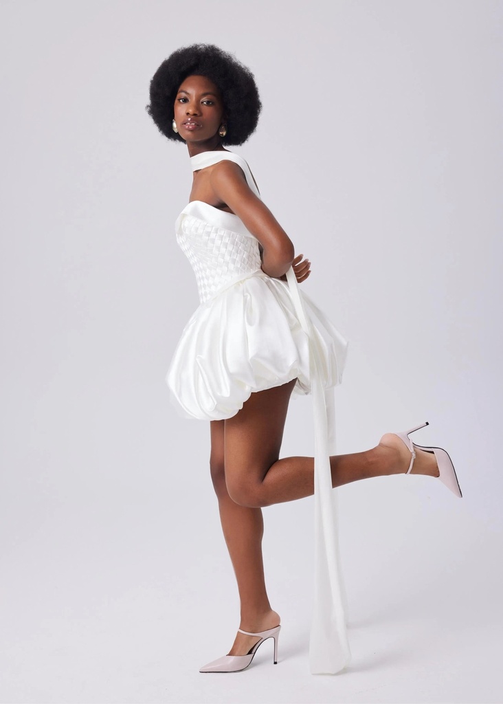 Rosali Dress (White) — a closer view