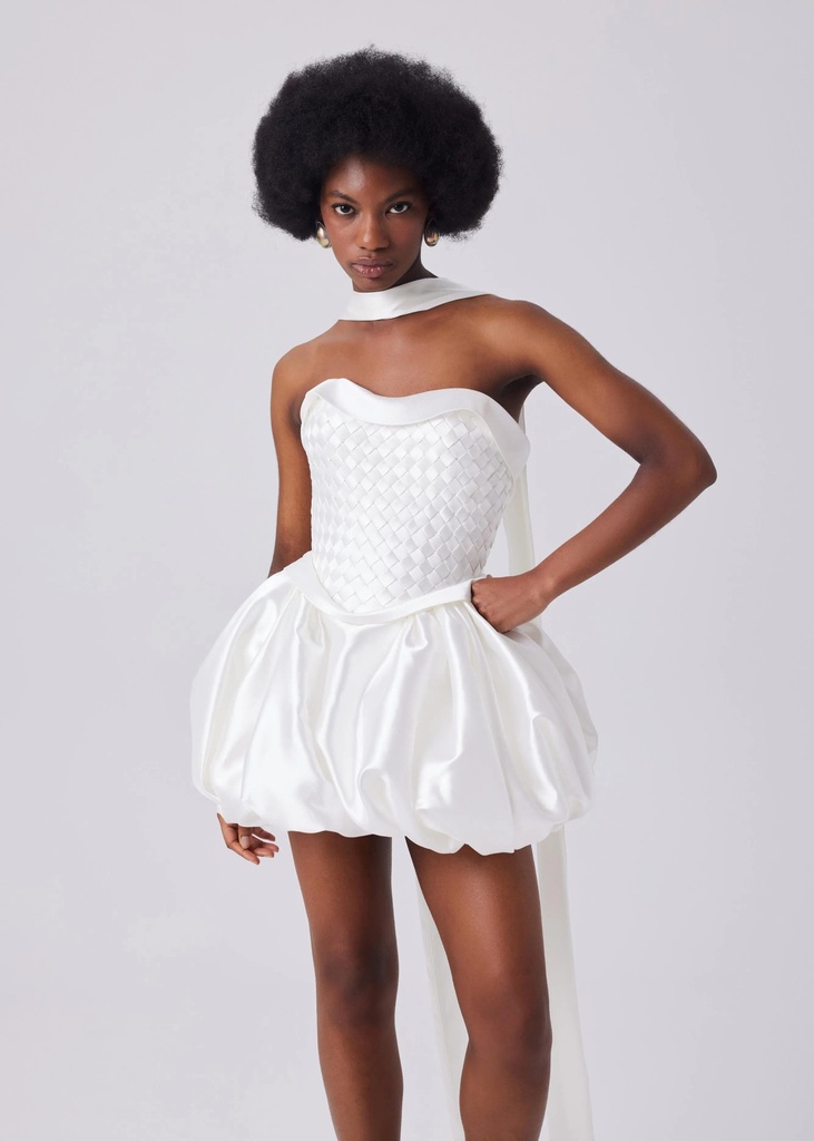 Rosali Dress (White) — a closer view